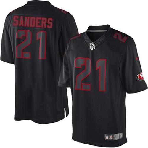 San Francisco 49ers #21 Deion Sanders Black Men's Stitched Impact Limited Jersey Men's