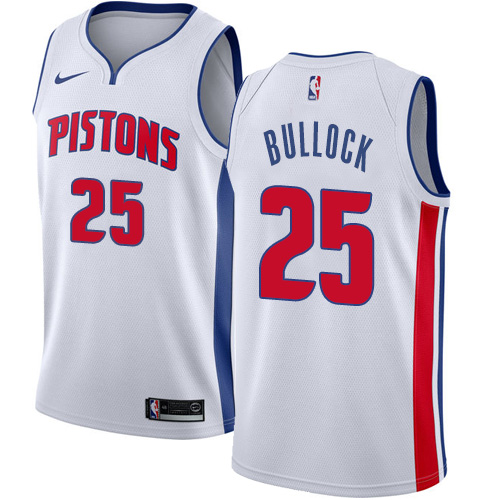 Detroit Pistons #25 Reggie Bullock White Swingman Association Edition Jersey Mens