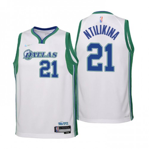 Dallas Dallas Maverickss #21 Frank Ntilikina Youth White 2021/22 Swingman Jersey - City Edition Youth