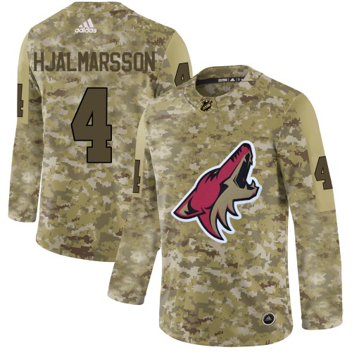 Adidas Arizona Coyotes #4 Niklas Hjalmarsson Camo Authentic Stitched Jersey Men's