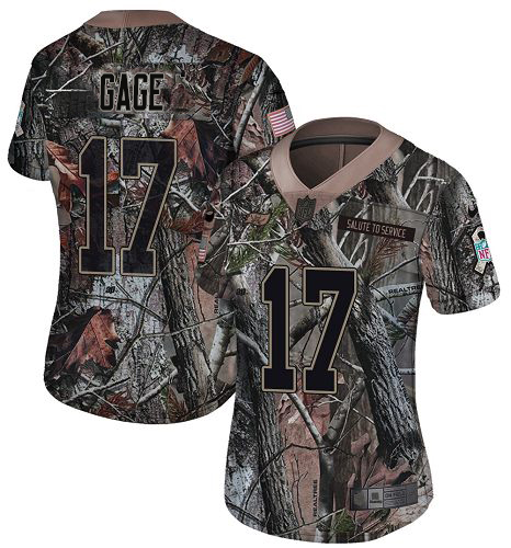 Buccaneers #17 Russell Gage Camo Women's Stitched Limited Rush Realtree Jersey