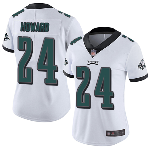 Philadelphia Eagles #24 Jordan Howard White Women's Stitched Vapor Untouchable Limited Jersey Womens