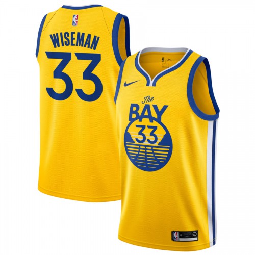 Golden State Warriors #33 James Wiseman Gold Swingman Statement Edition 2019/2020 Jersey Mens