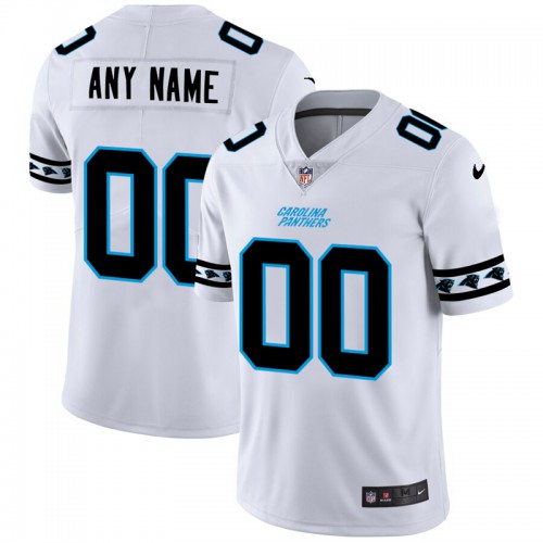 Carolina Panthers Custom White Team Logo Vapor Limited Jersey