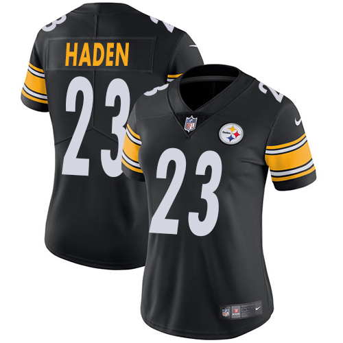 Pittsburgh Steelers #23 Joe Haden Black Team Color Women's Stitched Vapor Untouchable Limited Jersey Womens