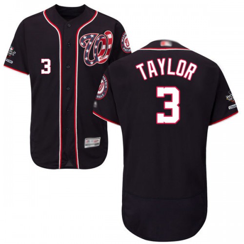 Washington Nationals #3 Michael Taylor Navy Blue Flexbase Authentic Collection 2019 World Series Champions Stitched Jersey Men's