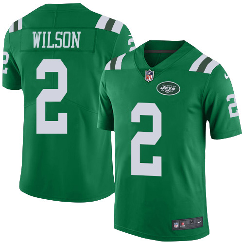 Jets #2 Zach Wilson Green Men's Stitched Limited Rush Jersey