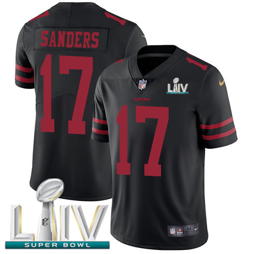 San Francisco 49ers #17 Emmanuel Sanders Black Super Bowl LIV 2020 Alternate Men's Stitched Vapor Untouchable Limited Jersey Men's