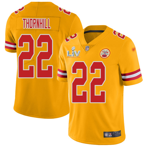 Kansas City Chiefs #22 Juan Thornhill Gold Men's Super Bowl LV Bound Stitched Limited Inverted Legend Jersey Men's