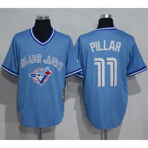 Toronto Blue Jays #11 Kevin Pillar Light Blue Cooperstown Throwback Stitched Jersey Men's