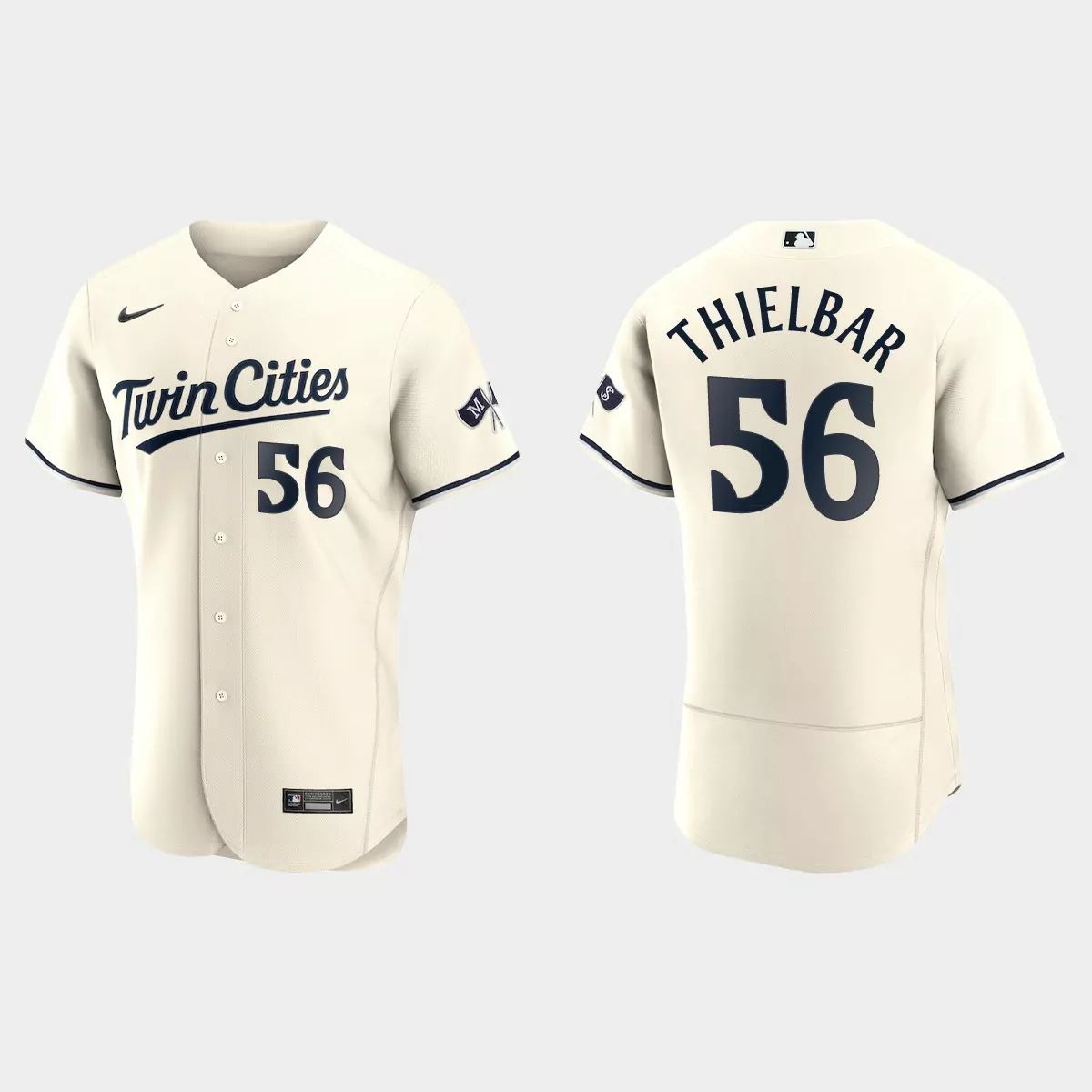 Minnesota Twins #56 Caleb Thielbar Men's 2023 Authentic Jersey - Cream