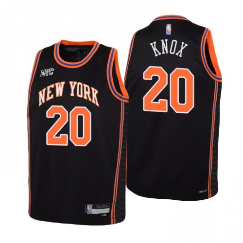 New York New York Knicks #20 Kevin Knox Youth Black 2021/22 Swingman Jersey - City Edition Youth