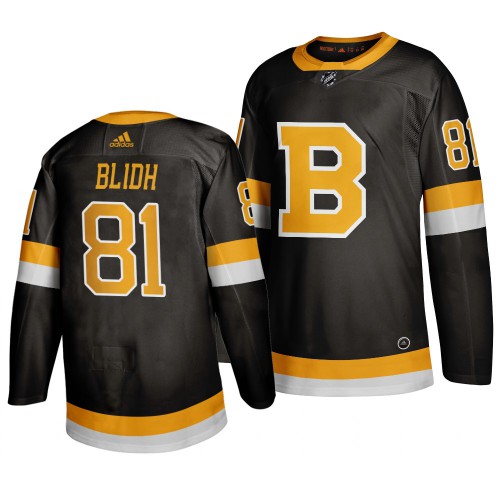 Adidas Boston Boston Bruins #81 Anton Blidh Black 2019-20 Authentic Third Stitched Jersey Men's