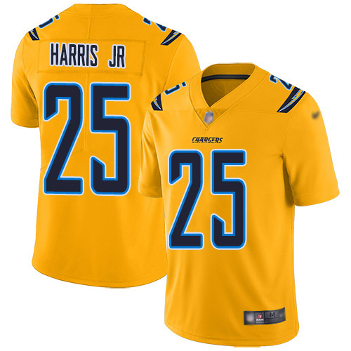 Los Angeles Chargers #25 Chris Harris Jr Gold Youth Stitched Limited Inverted Legend Jersey Youth