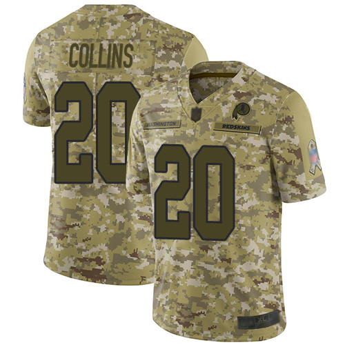 Washington Commanders #20 Landon Collins Camo Men's Stitched Limited 2018 Salute To Service Jersey Men's