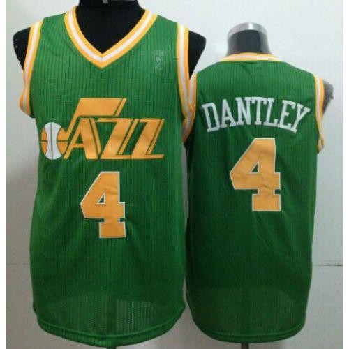 Utah Jazz #4 Adrian Dantley Green Throwback Stitched Jersey Mens