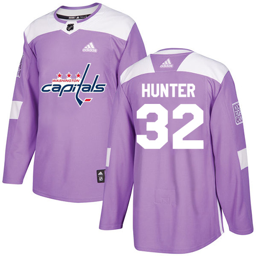 Adidas Washington Capitals #32 Dale Hunter Purple Authentic Fights Cancer Stitched Jersey Men's