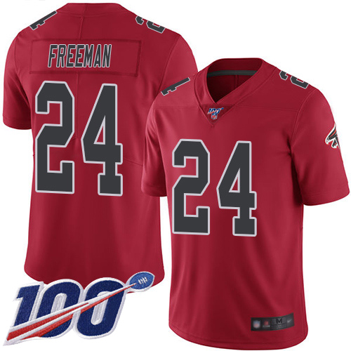 Atlanta Falcons #24 Devonta Freeman Red Men's Stitched Limited Rush 100th Season Jersey Men's