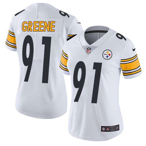 Pittsburgh Steelers #91 Kevin Greene White Women's Stitched Vapor Untouchable Limited Jersey Womens
