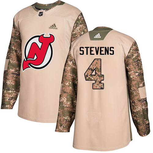 Adidas New Jersey Devils #4 Scott Stevens Camo Authentic 2017 Veterans Day Stitched Jersey Men's