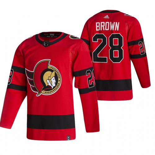 Ottawa Ottawa Senators #28 Connor Brown Red Men's Adidas 2020-21 Reverse Retro Alternate Jersey Men's