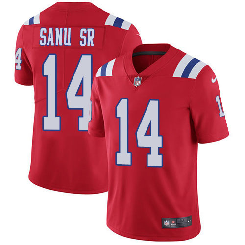 New England Patriots #14 Mohamed Sanu Sr Red Alternate Men's Stitched Vapor Untouchable Limited Jersey Men's