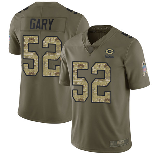 Green Bay Packers #52 Rashan Gary Olive/Camo Youth Stitched Limited 2017 Salute to Service Jersey Youth