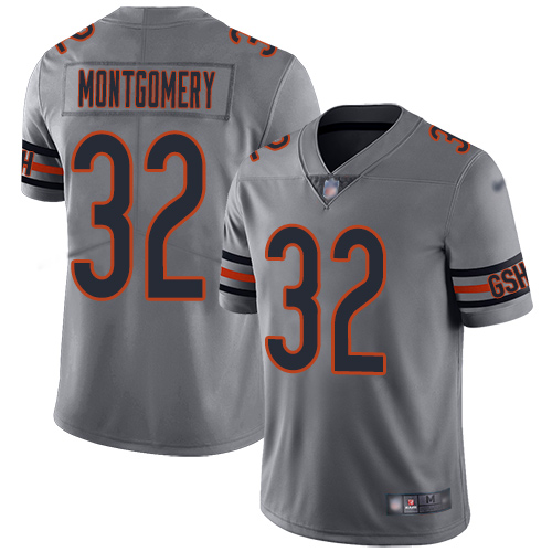 Chicago Bears #32 David Montgomery Silver Men's Stitched Limited Inverted Legend Jersey Men's