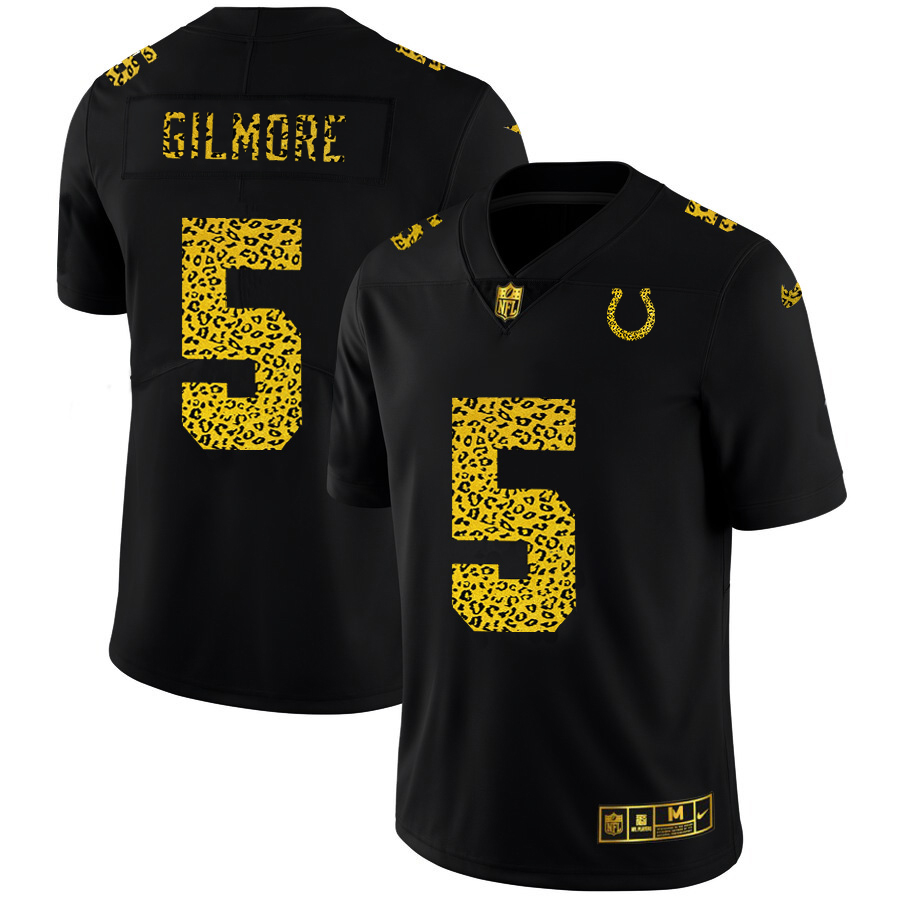Indianapolis Colts #5 Stephon Gilmore Men's Leopard Print Fashion Vapor Limited Jersey Black