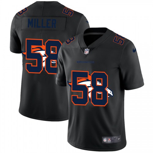 Denver Denver Broncos #58 Von Miller Men's Team Logo Dual Overlap Limited Jersey Black Men's