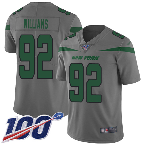 New York Jets #92 Leonard Williams Gray Men's Stitched Limited Inverted Legend 100th Season Jersey Men's