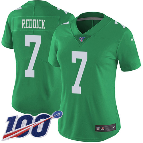 Eagles #7 Haason Reddick Green Women's Stitched Limited Rush 100th Season Jersey