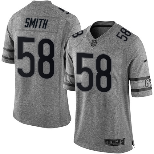 Chicago Bears #58 Roquan Smith Gray Men's Stitched Limited Gridiron Gray Jersey Men's