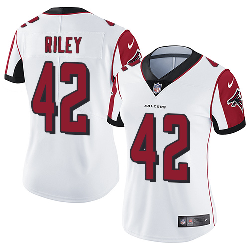 Atlanta Falcons #42 Duke Riley White Women's Stitched Vapor Untouchable Limited Jersey Womens