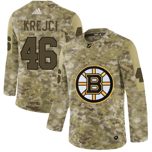 Adidas Boston Bruins #46 David Krejci Camo Authentic Stitched Jersey Men's