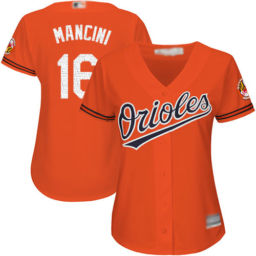 Baltimore Orioles #16 Trey Mancini Orange Women's Alternate Stitched Jersey Womens