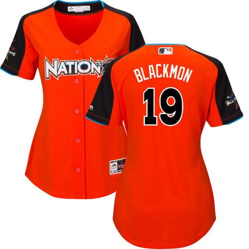Colorado Rockies #19 Charlie Blackmon Orange 2017 All-Star National League Women's Stitched Jersey Womens
