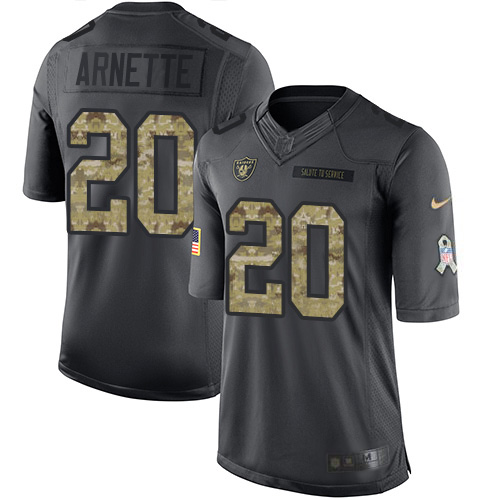 Las Vegas Raiders #20 Damon Arnette Black Men's Stitched Limited 2016 Salute to Service Jersey Men's