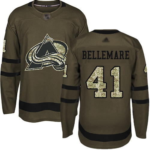 Adidas Colorado Avalanche #41 Pierre-Edouard Bellemare Green Salute to Service Stitched Jersey Men's