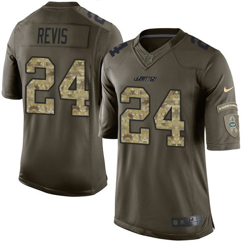 Jets #24 Darrelle Revis Green Men's Stitched Limited 2015 Salute To Service Jersey