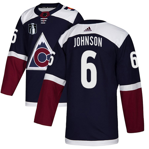 Adidas Colorado Avalanche #6 Erik Johnson Navy Youth 2022 Stanley Cup Final Patch Alternate Authentic Stitched Jersey Youth