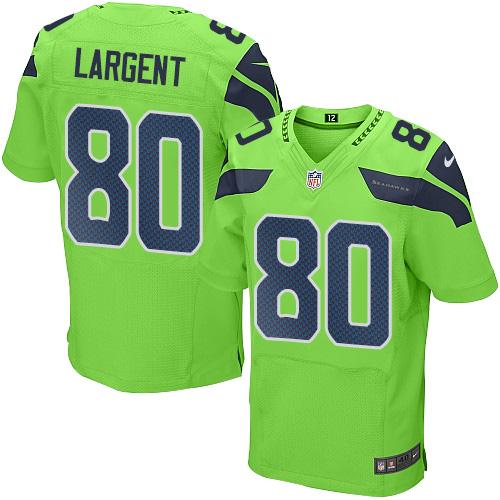 Seahawks #80 Steve Largent Green Men's Stitched Elite Rush Jersey