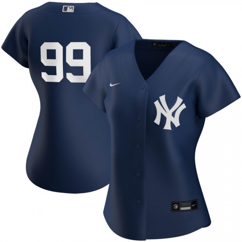 New York New York Yankees #99 Aaron Judge Women's 2020 Spring Training Home Player Jersey Navy Womens