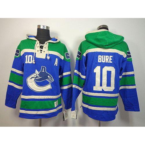 Vancouver Canucks #10 Pavel Bure Blue Sawyer Hooded Sweatshirt Stitched Jersey Men's
