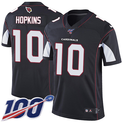 Cardinals #10 DeAndre Hopkins Black Alternate Youth Stitched 100th Season Vapor Untouchable Limited Jersey