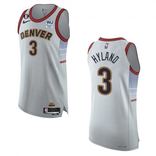 Denver Denver Nuggets #3 NahShon Hyland Silver 2022-23 Authentic Jersey - City Edition Mens