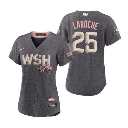 Washington Washington Nationals #25 Adam LaRoche Women's Gray 2022 City Connect Replica Jersey Womens