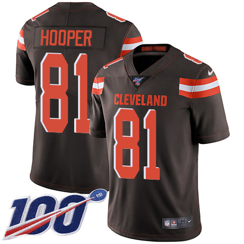 Cleveland Browns #81 Austin Hooper Brown Team Color Youth Stitched 100th Season Vapor Untouchable Limited Jersey Youth