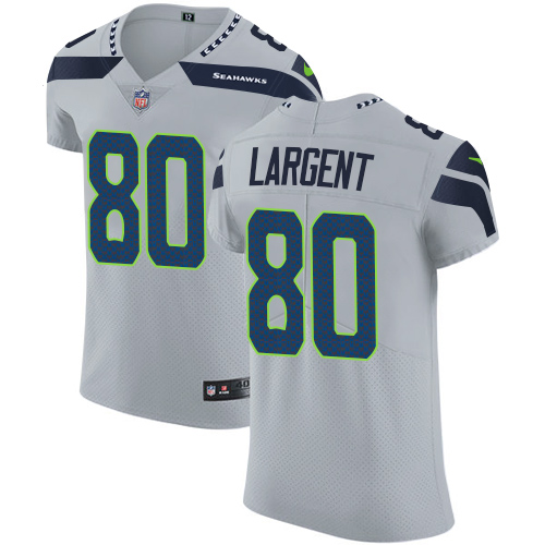 Seahawks #80 Steve Largent Grey Alternate Men's Stitched Vapor Untouchable Elite Jersey