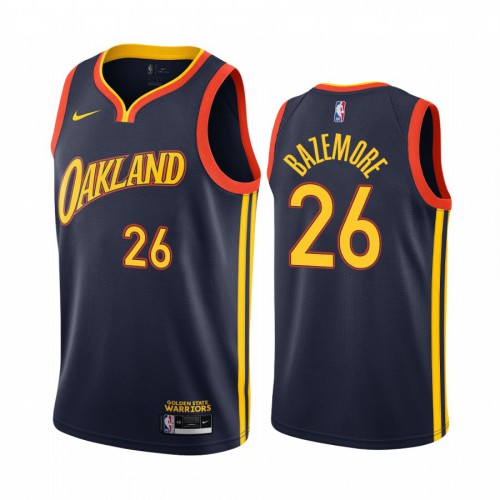 Golden State Warriors #26 Kent Bazemore Navy Youth Swingman 2020-21 City Edition Jersey Youth